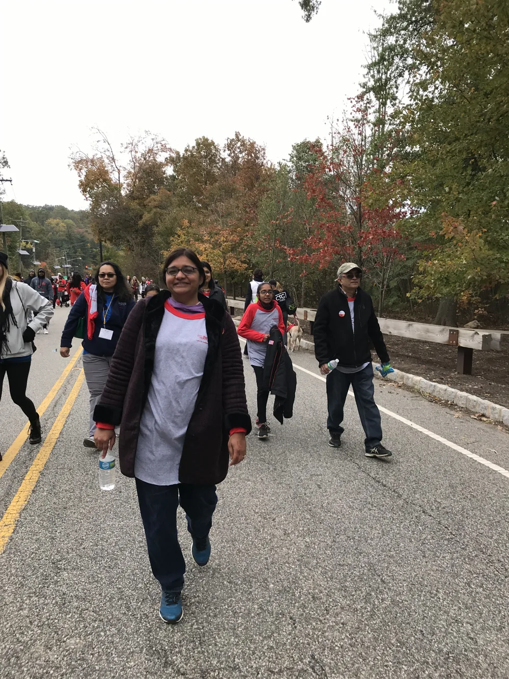 Walkers on the Heart Walk route